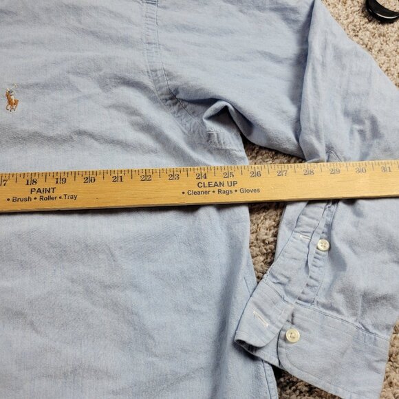 Polo Ralph Lauren Denim Shirt Mens Large Button Down Blaire Long Sleeve Stains* - Picture 6 of 10